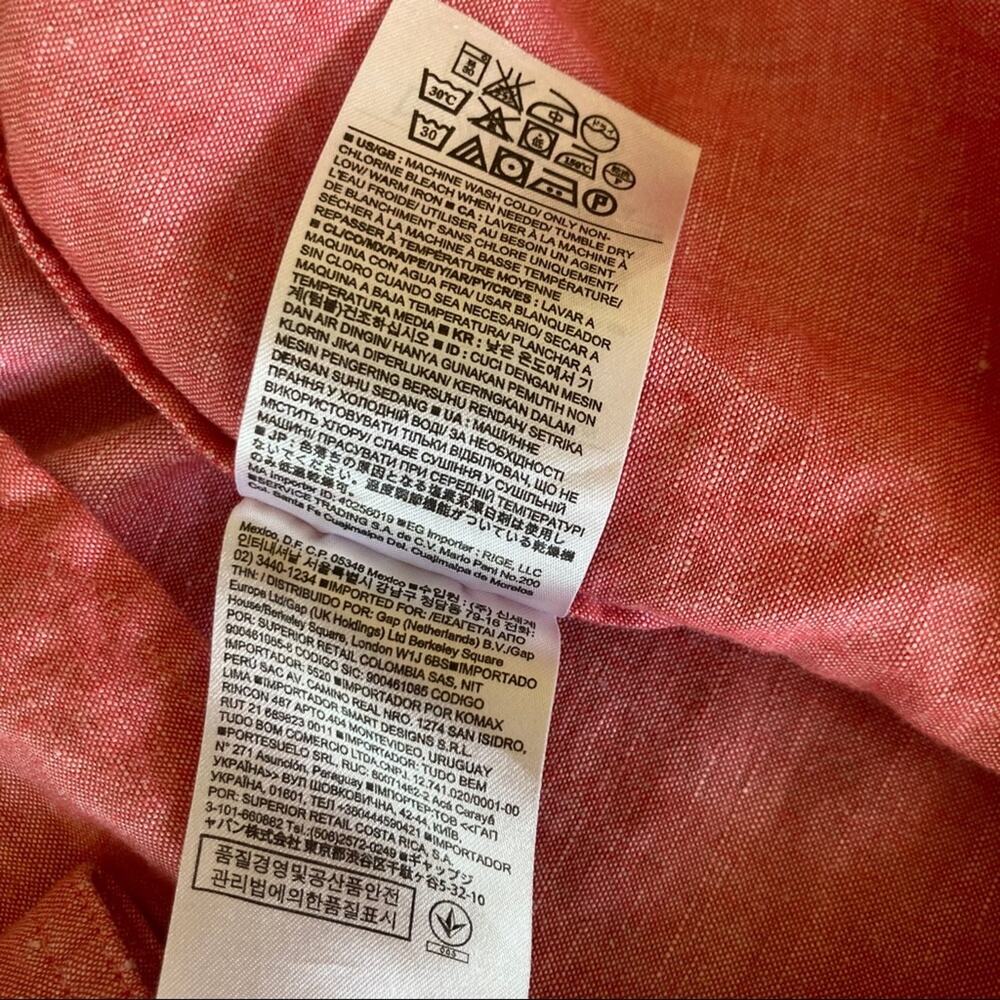 Banana Republic Salmon Linen Blend Shirt, Size XS - Picture 5 of 5